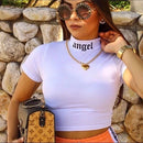 Cropped, Escrita ANGEL, Gola Alta, Blogueira Alternativa Feminina - VÁRIAS CORES