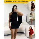 Vestido Feminino Nula Manga Moda Gringa Paty Show suplex premium vestido de festa sexy tendencia blogueira